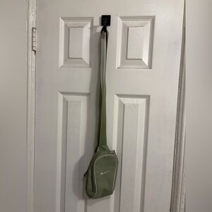 Nike Olive Sling Crossbody Bag with White Swoosh